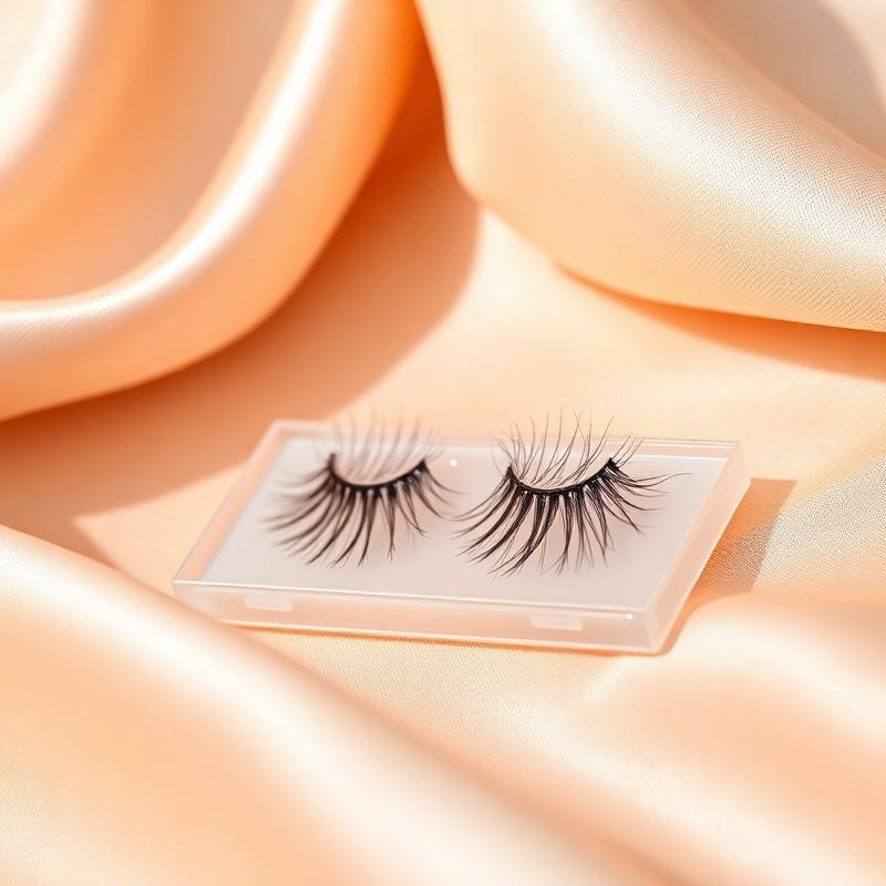 Wispy Lash — light textured false lashes on champagne silk